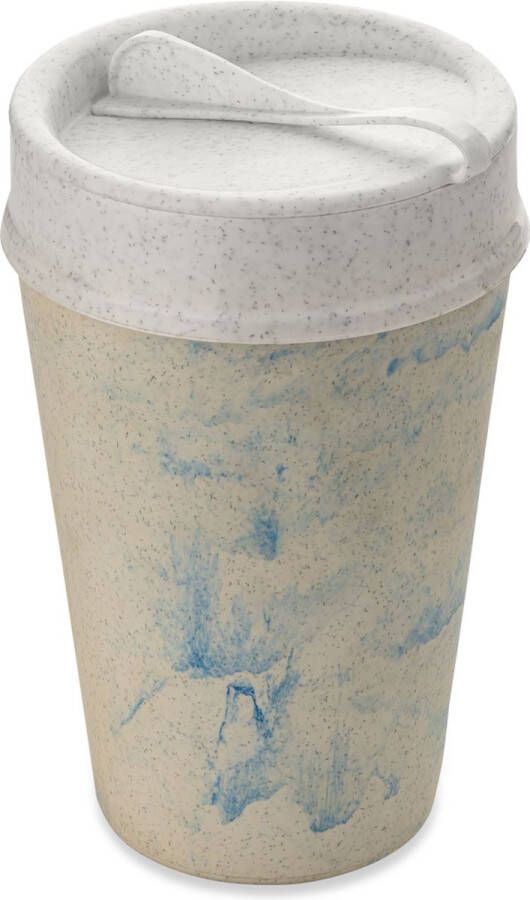 Koziol Dubbelwandige Koffiebeker met Deksel 0.4 L Organic Blueberry Swirl | Iso To Go