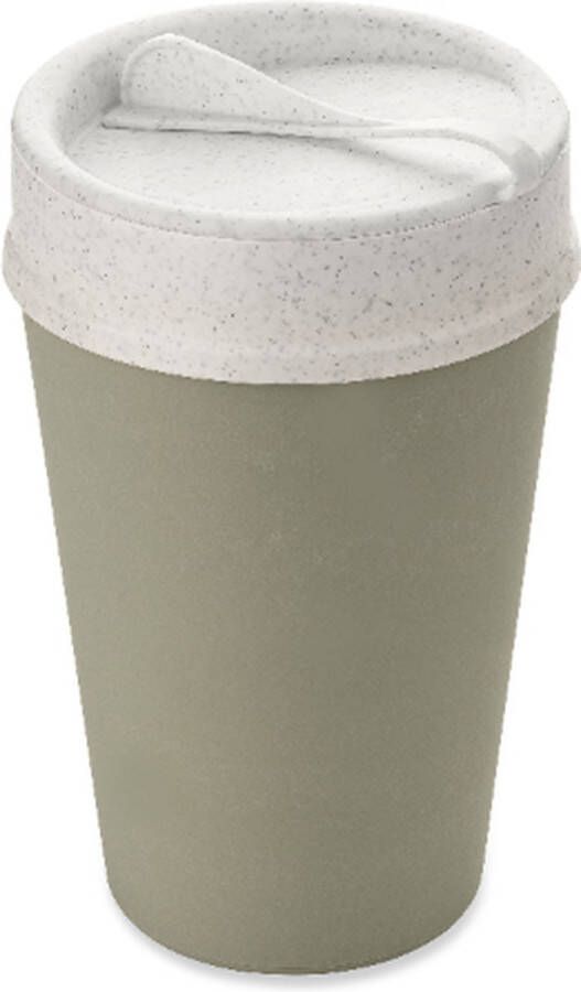 Koziol Dubbelwandige Koffiebeker met Deksel 0.4 L Organic Cement Grijs | Iso To Go