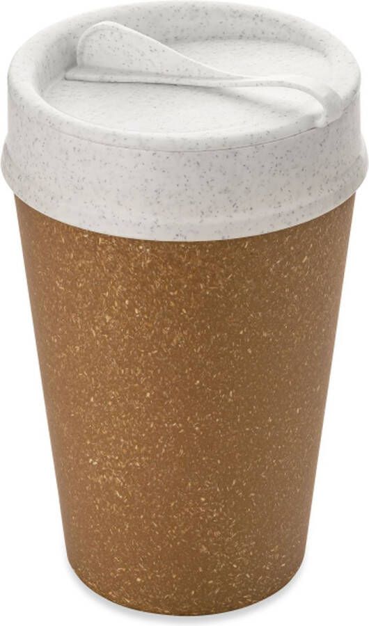 Koziol Dubbelwandige Koffiebeker met Deksel 0.4 L Organic Diep Bruin | Iso To Go