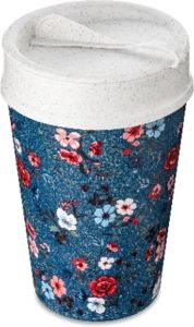 Koziol Dubbelwandige Koffiebeker met Deksel 0.4 L Organic Flowers | Iso To Go