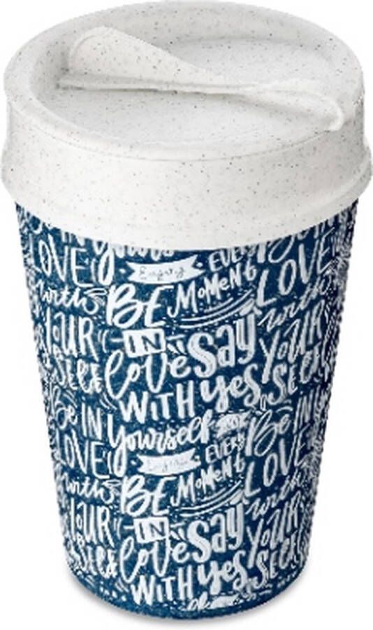 Koziol Dubbelwandige Koffiebeker met Deksel 0.4 L Organic Love Letters | Iso To Go