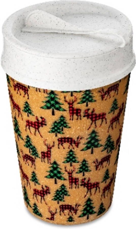 Koziol Dubbelwandige Koffiebeker met Deksel 0.4 L Organic Moose | Iso To Go