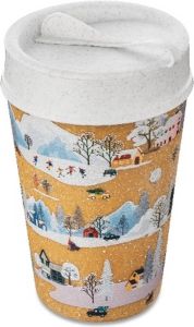 Koziol Dubbelwandige Koffiebeker met Deksel 0.4 L Organic Winter Wonderland | Iso To Go