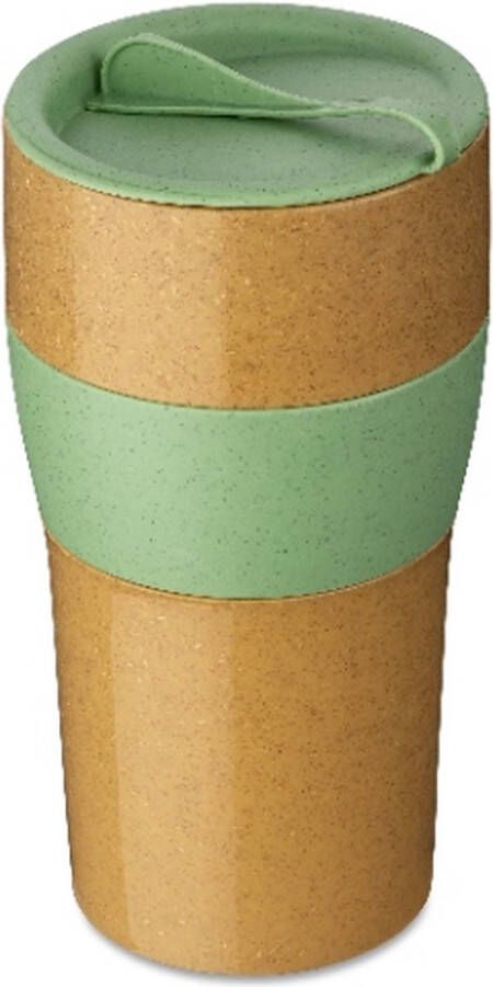 Koziol Herbruikbare Koffiebeker met Deksel 0.7 L Organic Blad Groen | Aroma To Go XL