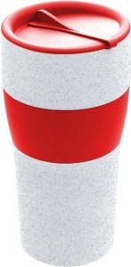 Koziol Herbruikbare Koffiebeker met Deksel 0.7 L Organic Rood | Aroma To Go XL