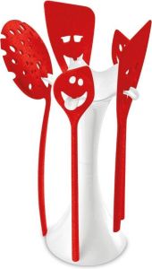 Koziol Keukengerei Set met Houder 6-delig Organic Rood | Meeting Point