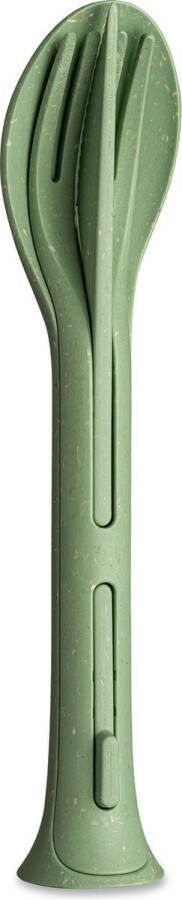 Koziol Bio-Circulair Klikk Pocket Bestekset Set van 3 Stuks Gerecycled Zonnebloemolie Groen
