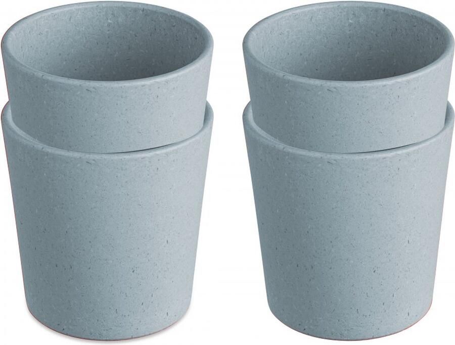 Koziol Drinkbekers Set van 4 Stuks 0.19 L Natuur Bloemen Blauw Organic Bio-Circular Connect