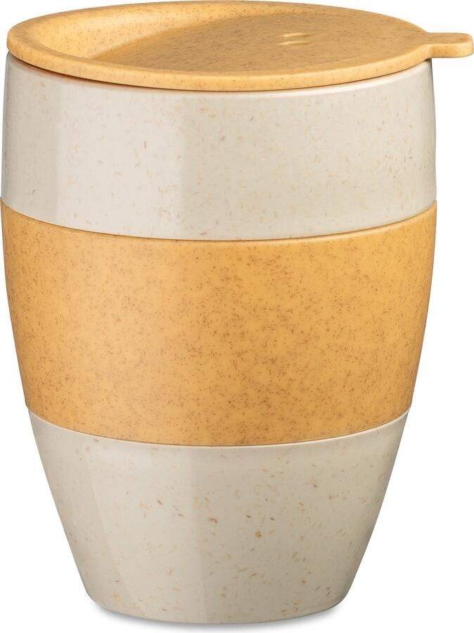 Koziol Herbruikbare Koffiebeker 0.4 L Natuur Hout Bruin Organic Bio-Circular Aroma To Go 2.0