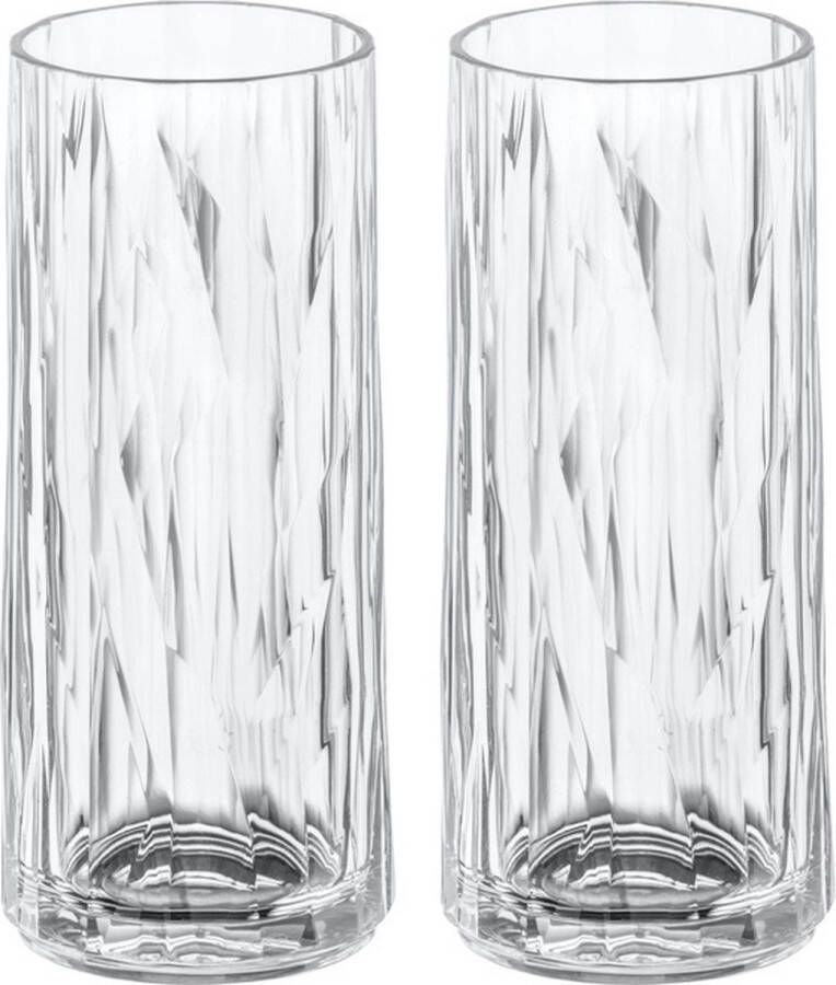 Koziol Superglas Club No. 03 Longdrink Glas 250 ml Set van 2 Stuks Kunststof Transparant