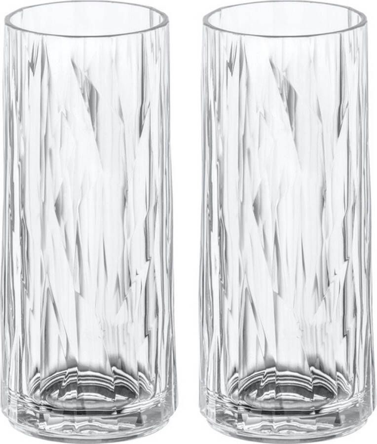 Koziol Superglas Club No. 03 Longdrinkglas 250 ml Set van 2 Stuks Kunststof Transparant