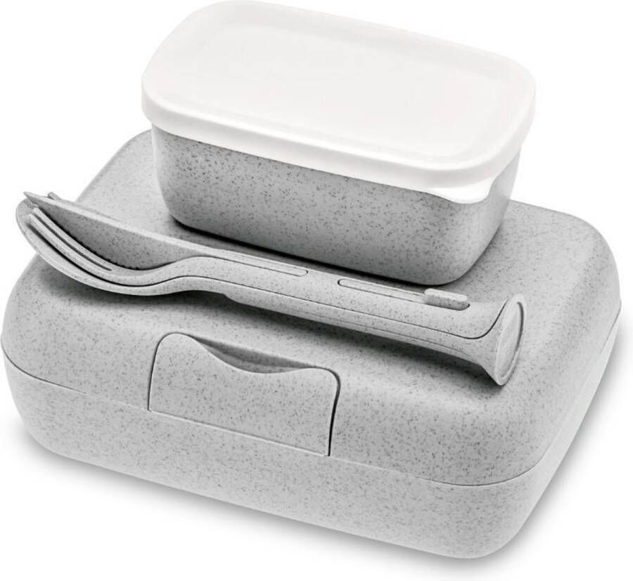 Koziol Lunchbox en Bestekset Organic Grijs | Candy Ready