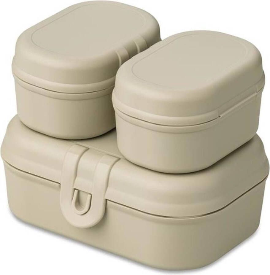 Koziol Bio-Circulair Pascal Mini Lunchbox Set van 3 Stuks Gerecycled Zonnebloemolie Bruin