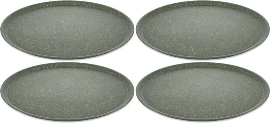 Koziol Rond bord 25.5 cm Set van 4 Organic As Grijs | Connect Plate