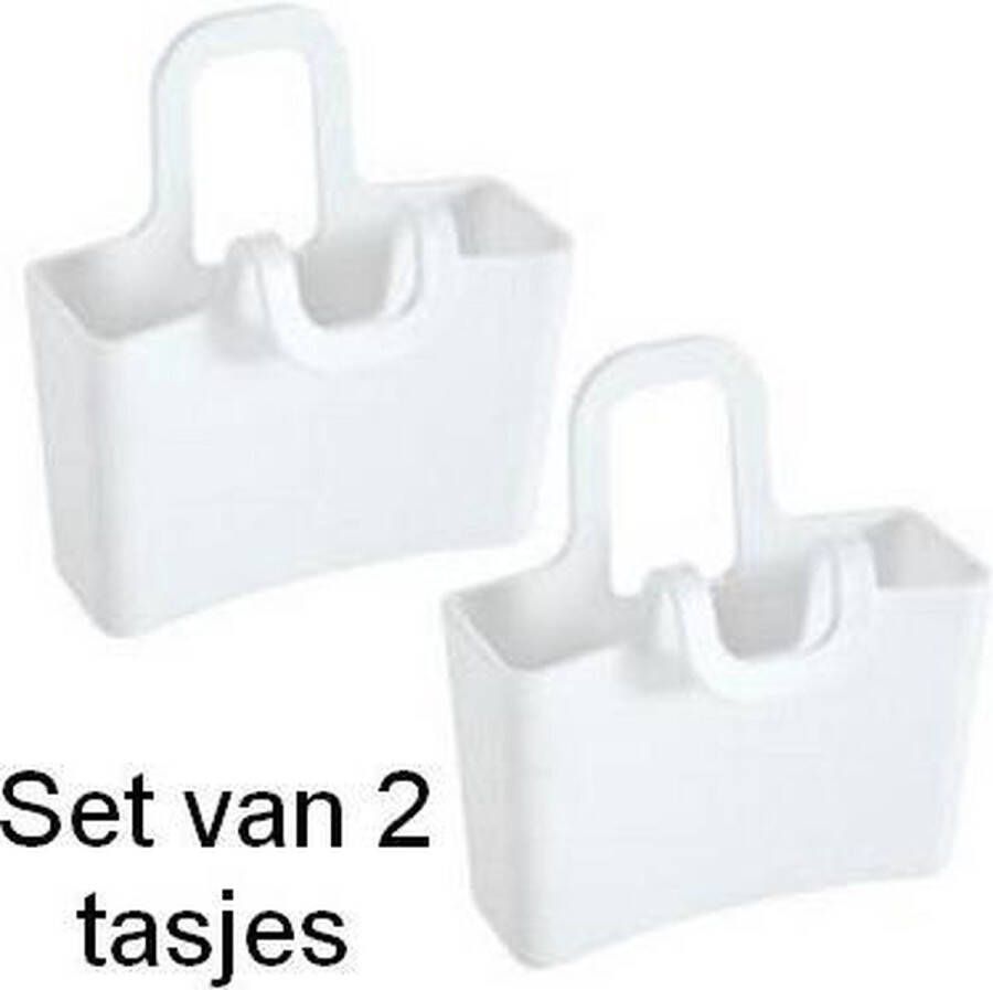 Koziol set mini tasjes voor aan een glas Lilli Set van 2: wit