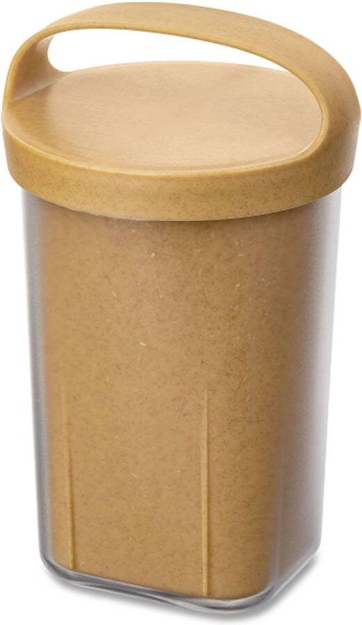 Koziol Bio-Circulair Buddy ISO Snackcontainer met Deksel 550 ml Gerecycled Zonnebloemolie Bruin