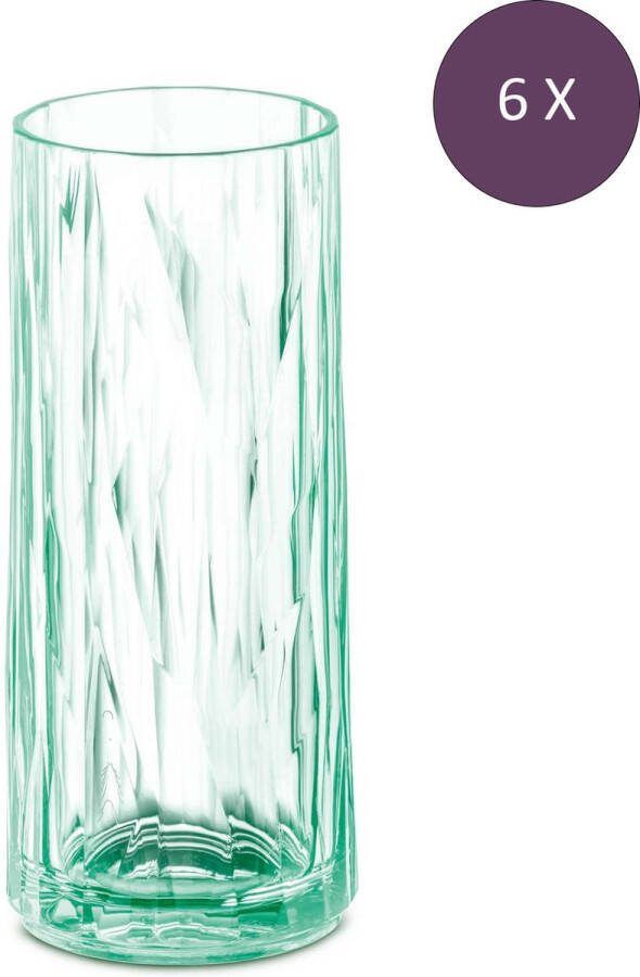 Koziol Superglas Club No. 03 Bierglas 250 ml Set van 6 Stuks Kunststof Groen