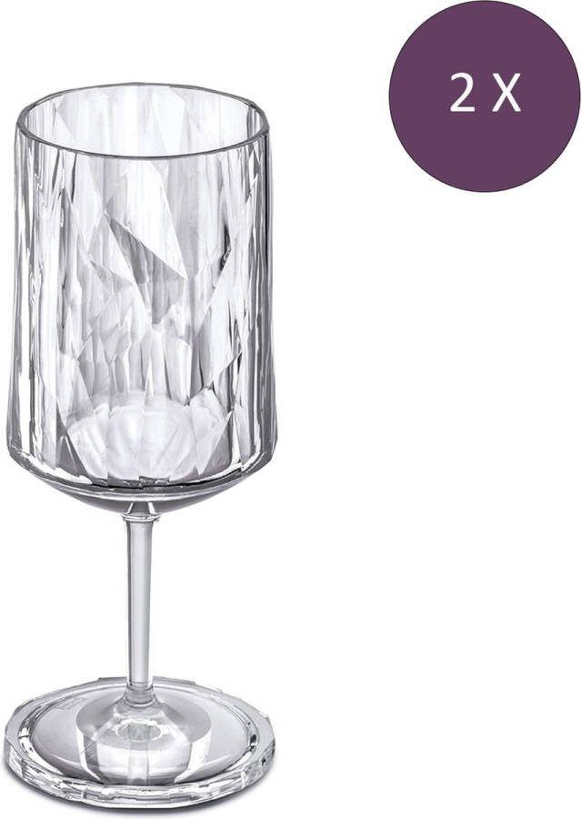 Koziol Superglas Club No. 04 Wijnglas 300 ml Set van 2 Stuks Luxury Light Grey Thermoplastic Grijs