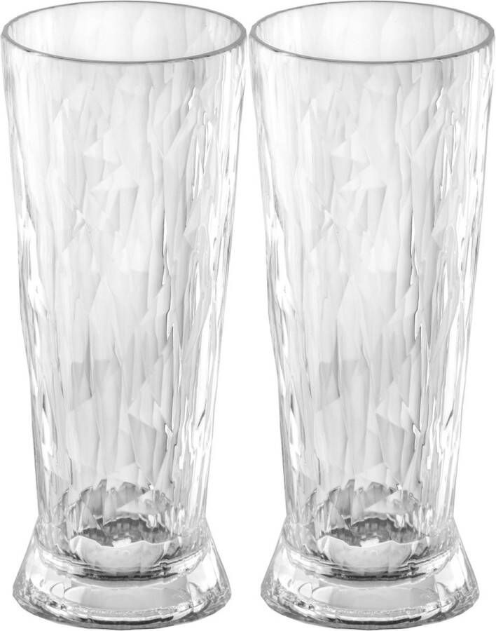 Koziol Superglas Club No. 10 Bierglas 300 ml Set van 2 Stuks Kunststof Transparant