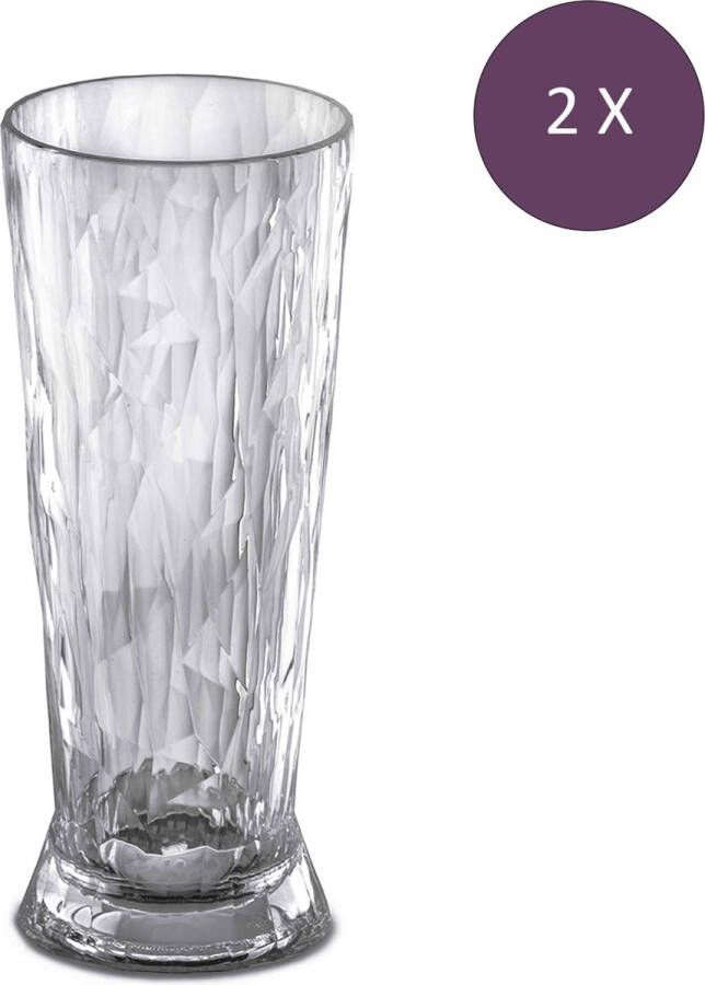 Koziol Superglas Club No. 10 Bierglas 300 ml Set van 2 Stuks Luxury Light Grey Thermoplastic Grijs