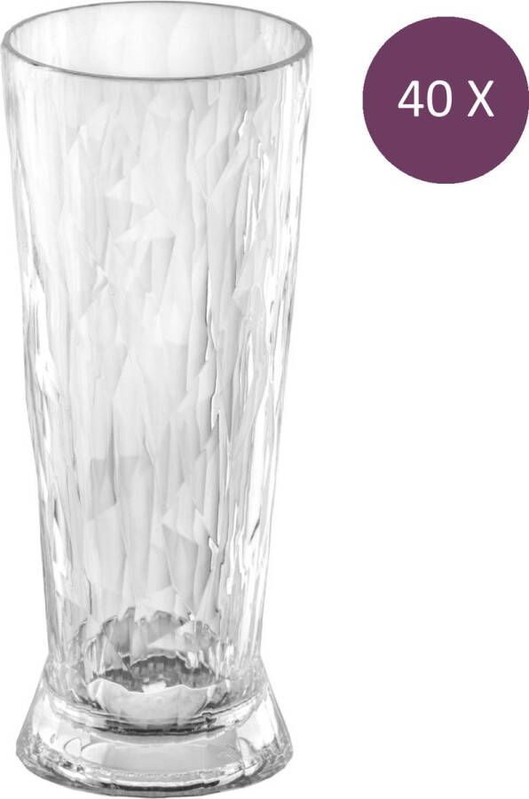 Koziol Superglas Club No. 11 Bierglas 500 ml Set van 40 Stuks Kunststof Transparant