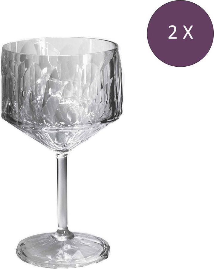 Koziol Superglas Club No. 15 Glas 400 ml Set van 2 Stuks Luxury Light Grey Thermoplastic Grijs
