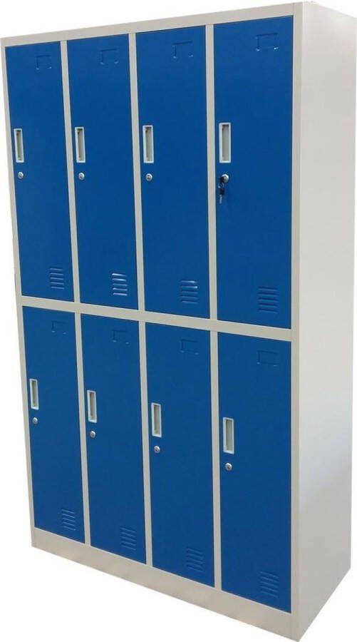 Kraftmeister lockerkast 8 deuren blauw