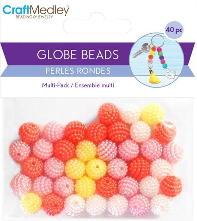 Krafty Kids Plastic Kralen Globe 8 mm Pastel 20gr