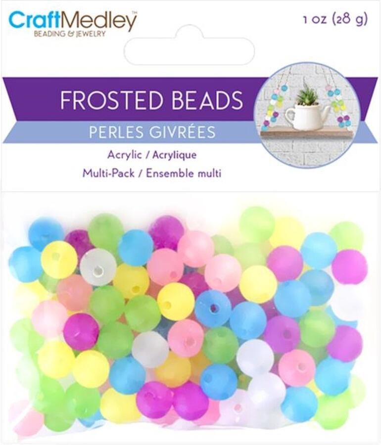 Krafty Kids Plastic Kralen Rond 10 mm Frosted 28 gr