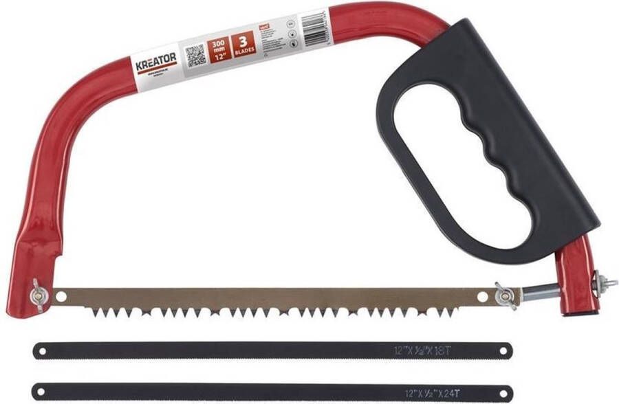 Kreator Hand tools KRT807001 Boogzaag 300mm 3 zaagbladen