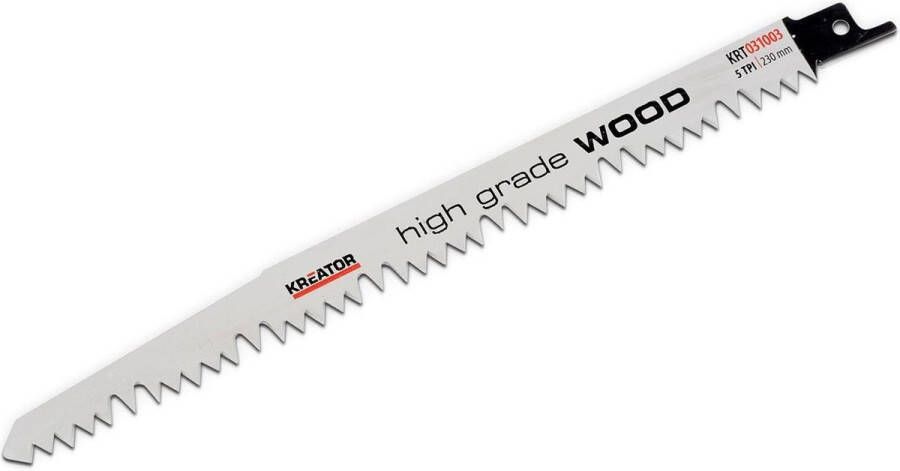 Kreator KRT031003 Zaagblad Reciprozaag Hard hout 230 mm 5 TPI 2 stuks