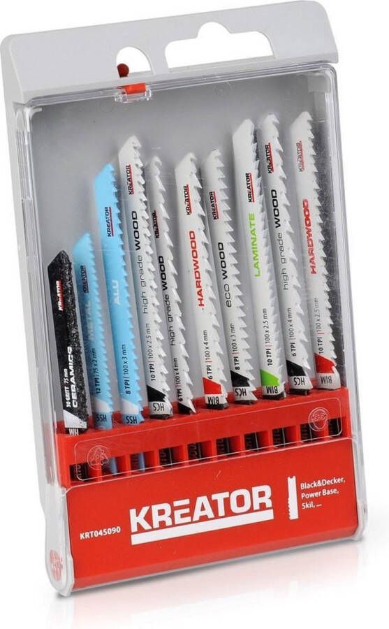 Kreator KRT045090 Set zaagbladen decoupeerzaag 10 stuks U-shank