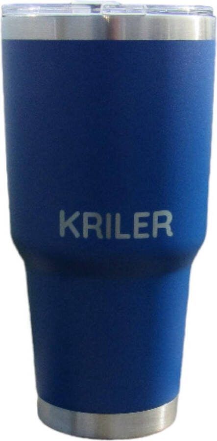 KRILER Cup Premium RVS Thermosbeker Autohouder Proof 12U Warm & Koud Lekvrij BPA Vrij 30oz 0 88L Blauw