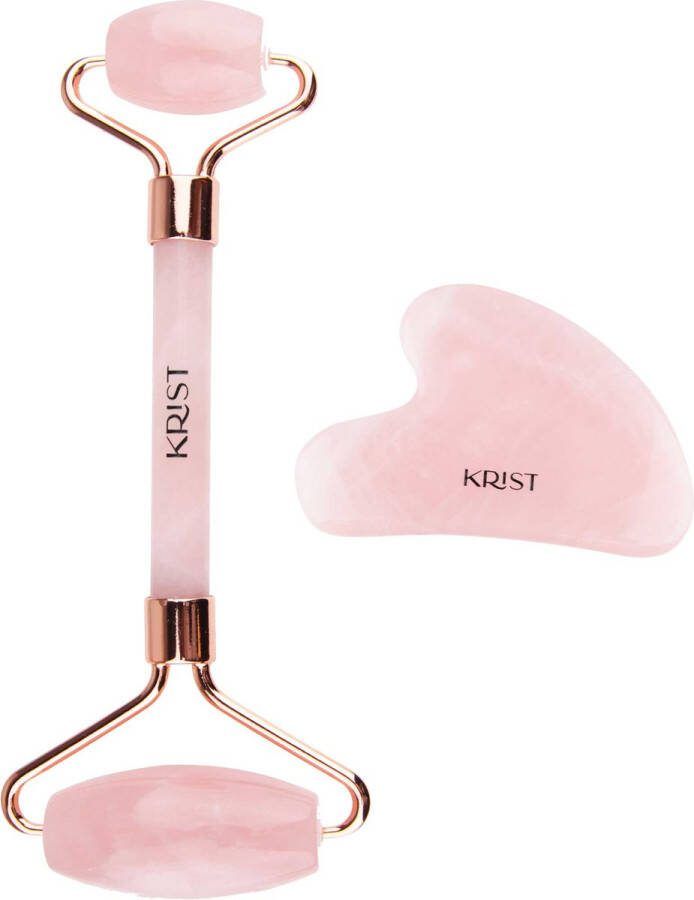 KRIST Gezichtsmassage Jade Roller Gua Sha Steen Inclusief Vitamine C Serum – Gezichtsborstel Huidverbetering – Gezichtsverzorging