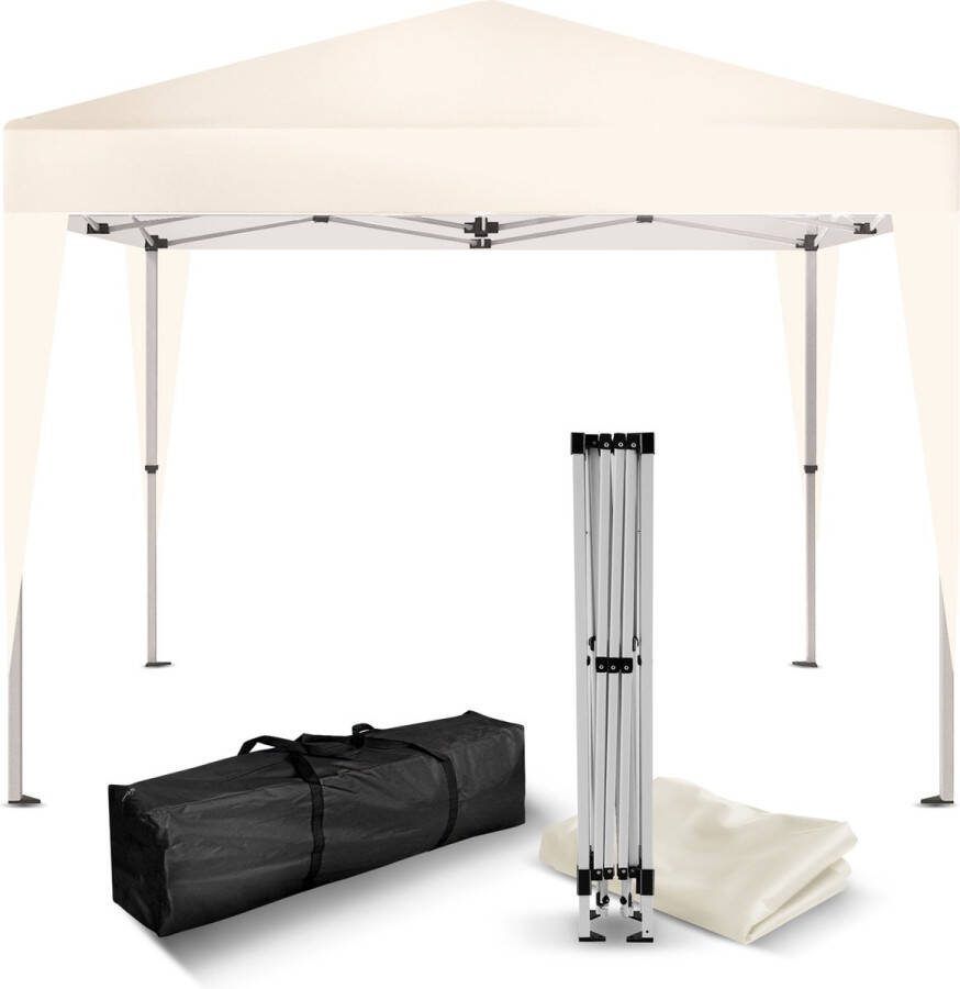 Kronenburg Vouwtent Partytent 2 x 2m Kleur Beige Zonder Zijelement Waterdicht Pavillon UV-bescherming 50
