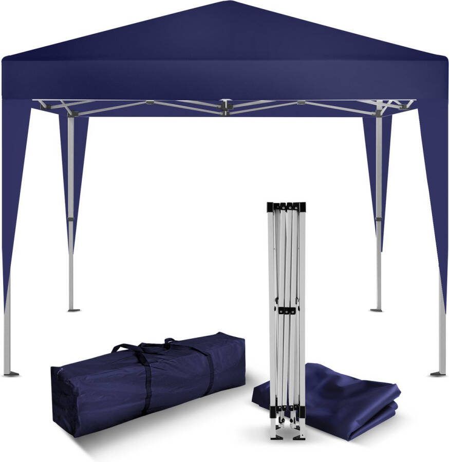 Kronenburg Vouwtent Partytent 2 x 2m Kleur Blauw Zonder Zijelement Waterdicht Pavillon UV-bescherming 50