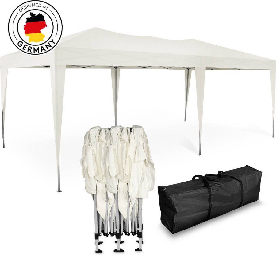 Kronenburg Vouwtent Partytent 3 x 6m Kleur Beige Zonder Zijelement Waterdicht Pavillon UV-bescherming 50