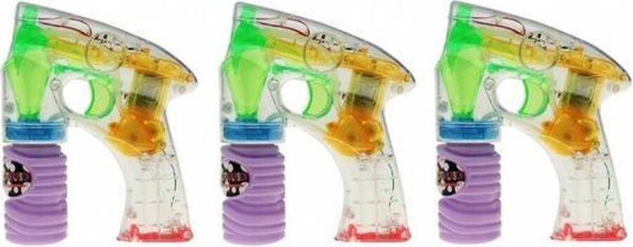 Kruger 3x Bellenblaas pistool met LED licht 14 cm Bubble gun Bellenblaaspistolen Buitenspeelgoed fun artikelen