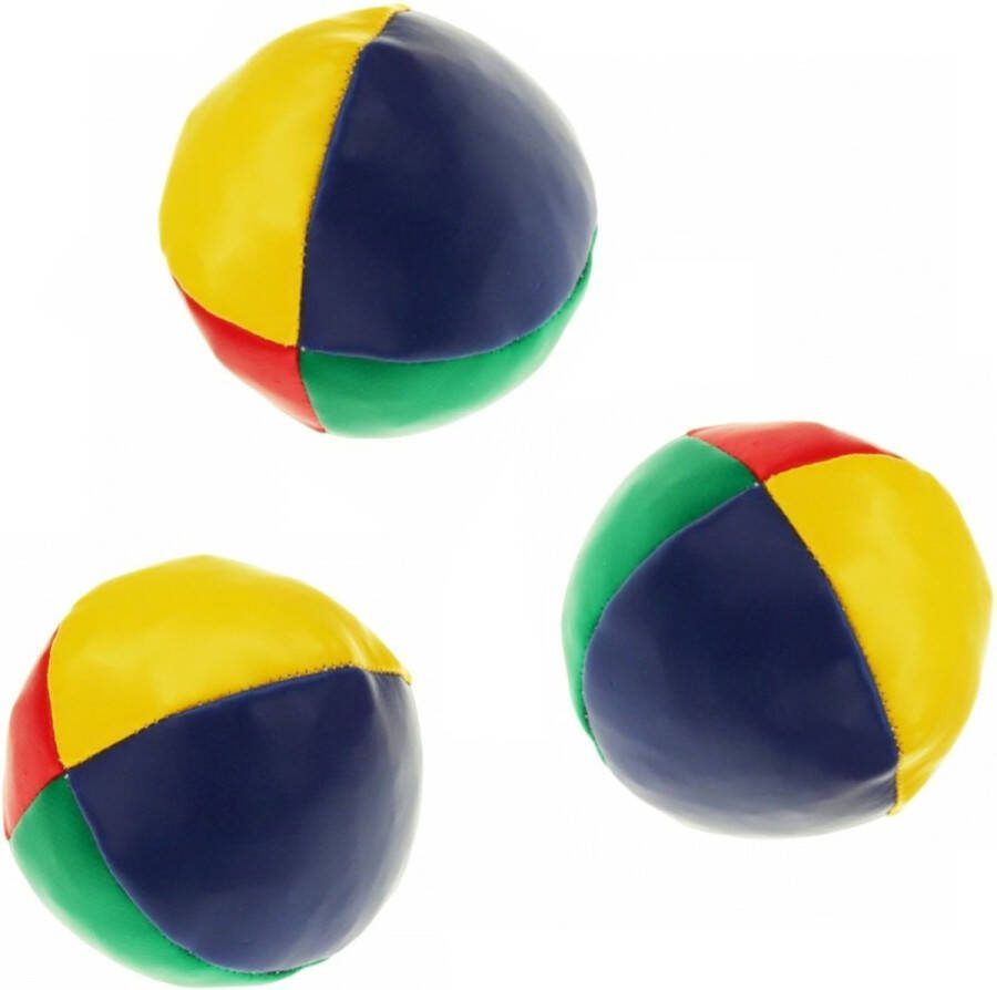 Kruger Jongleerballen 6x gekleurd 6 5 cm microgranulaat beanbags Jongleervoorwerpen