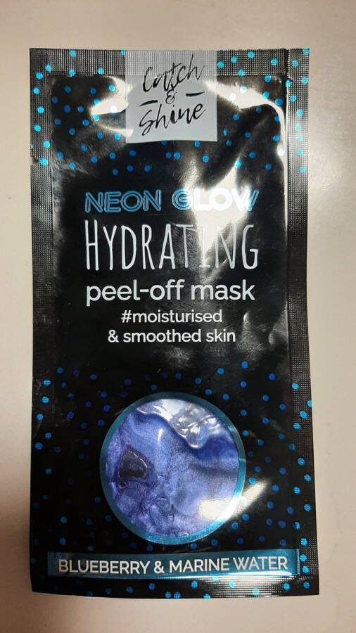 Kruidvat Catch & shine peel-off mask neon glow hydrating facial masker vochtinbrengend gezichtsmasker blauw blueberry marine 10 ml
