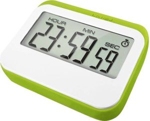 Krumble Digitale Kookwekker Met digitale klok en alarm Perfect voor in de keuken met magneet en rubberen stootrand Wit met groen