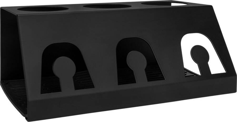 Krumble Flessenhouder geschikt voor Sodastream flessen Opberger flessen standaard 3 flessen RVS Zwart 15 x 28 5 x 11 5 cm (lxbxh)