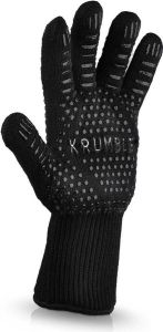 Krumble Hittebestendige BBQ & Oven Handschoen Anti Slip Dubbel Gevoerd Extra Lang Voor Armbescherming 1 handschoen (maat L)