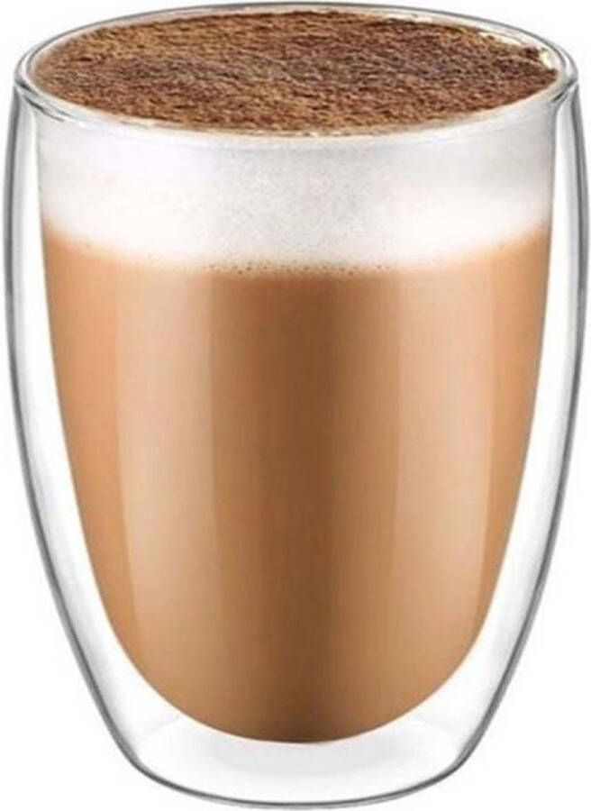 Krumble koffieglas of theeglas Caffe latte glazen Dubbelwandige koffieglazen Cappuccinoglazen Vaatwasserbestendig 300 ml Transparant