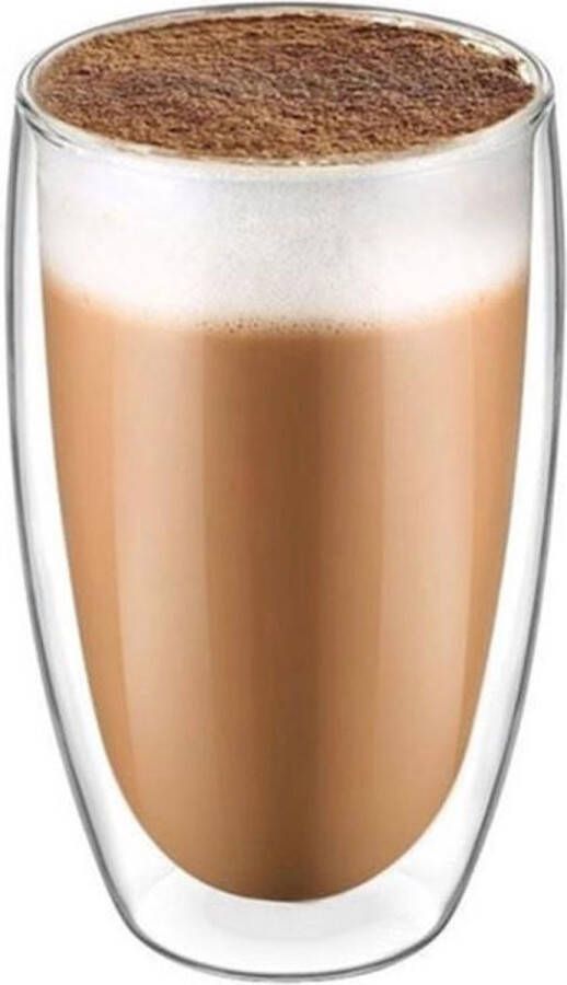 Krumble Latte Macchiato glas Koffieglazen Caffe latte glazen Dubbelwandige koffieglazen Cappuccinoglazen Theeglas Vaatwasserbestendig 400 ml Transparant