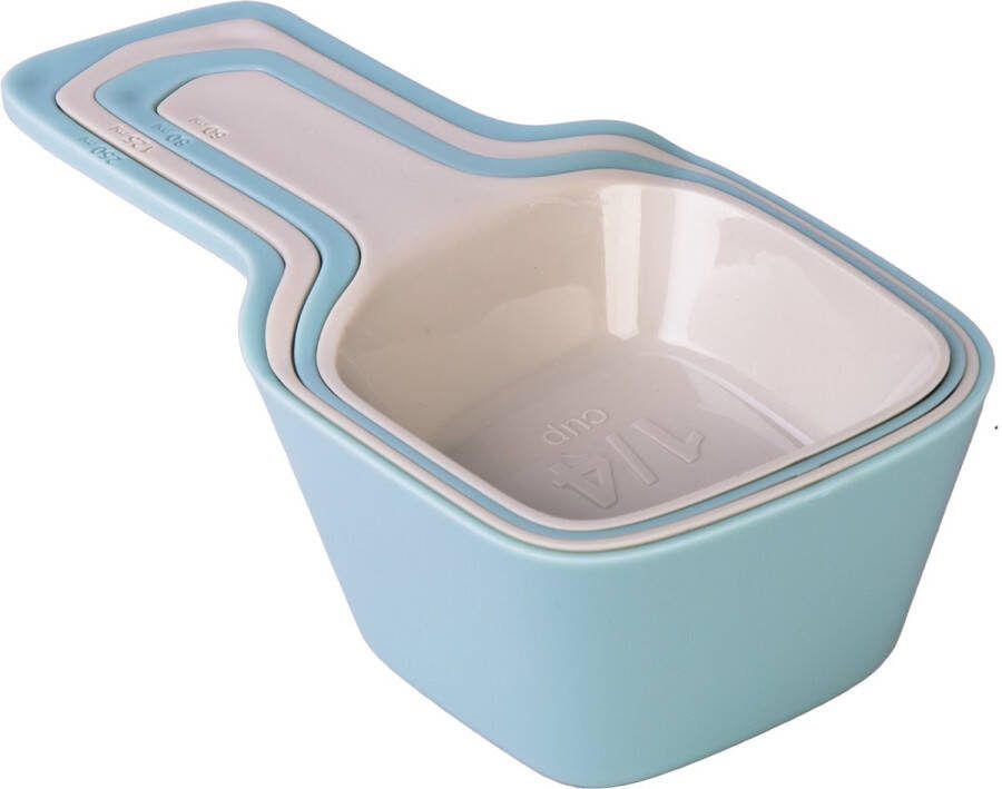Krumble Maatlepels Cups Set van 4 60-80-125-250ml Lichtblauw grijs