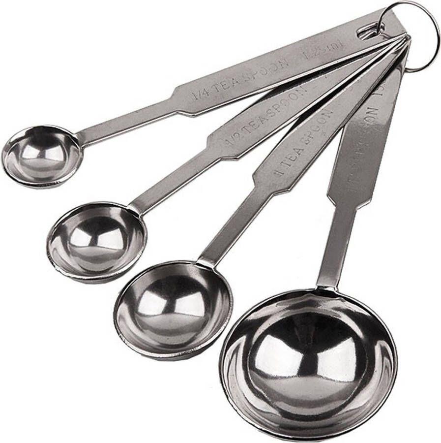 Krumble Maatlepels RVS set van 4 Maatcups Maatlepels 4-delig Maatschepjes Maatcupjes Maatlepel cup RVS