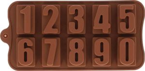 Krumble Siliconen bakvorm Cijfers Bakvormen Bakspullen Cijfervorm Getallen Chocoladevorm Ijsblokjesvorm Bonbonvorm Bruin 33 5 x 22 x 2 cm