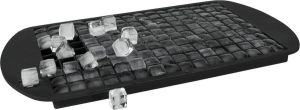 Krumble Siliconen Ijsblokjesvorm Voor 160 kleine ijsblokjes Herbruikbaar Ijsklontjes maker Ijsklontjes vorm Ijsvormpjes Vierkant Crushed ice Ijsklontjes maker Zwart 12 x 23 5 x 1 cm