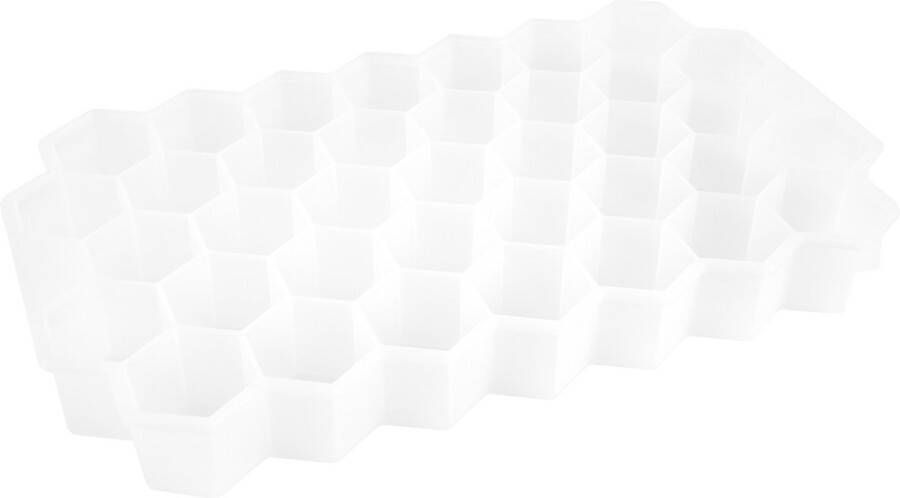 Krumble Siliconen Ijsblokjesvorm Voor 37 ijsblokjes Herbruikbaar Ijsklontjes maker Ijsklontjes vorm Ijsvormpjes Vierkant Crushed ice Ijsklontjes maker Wit 12 x 20 x 2 cm